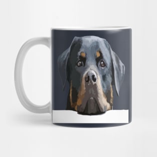 Rottweiler Peering Over A White Wall Vector Mug